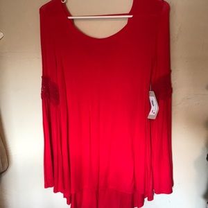 Red blouse with open back